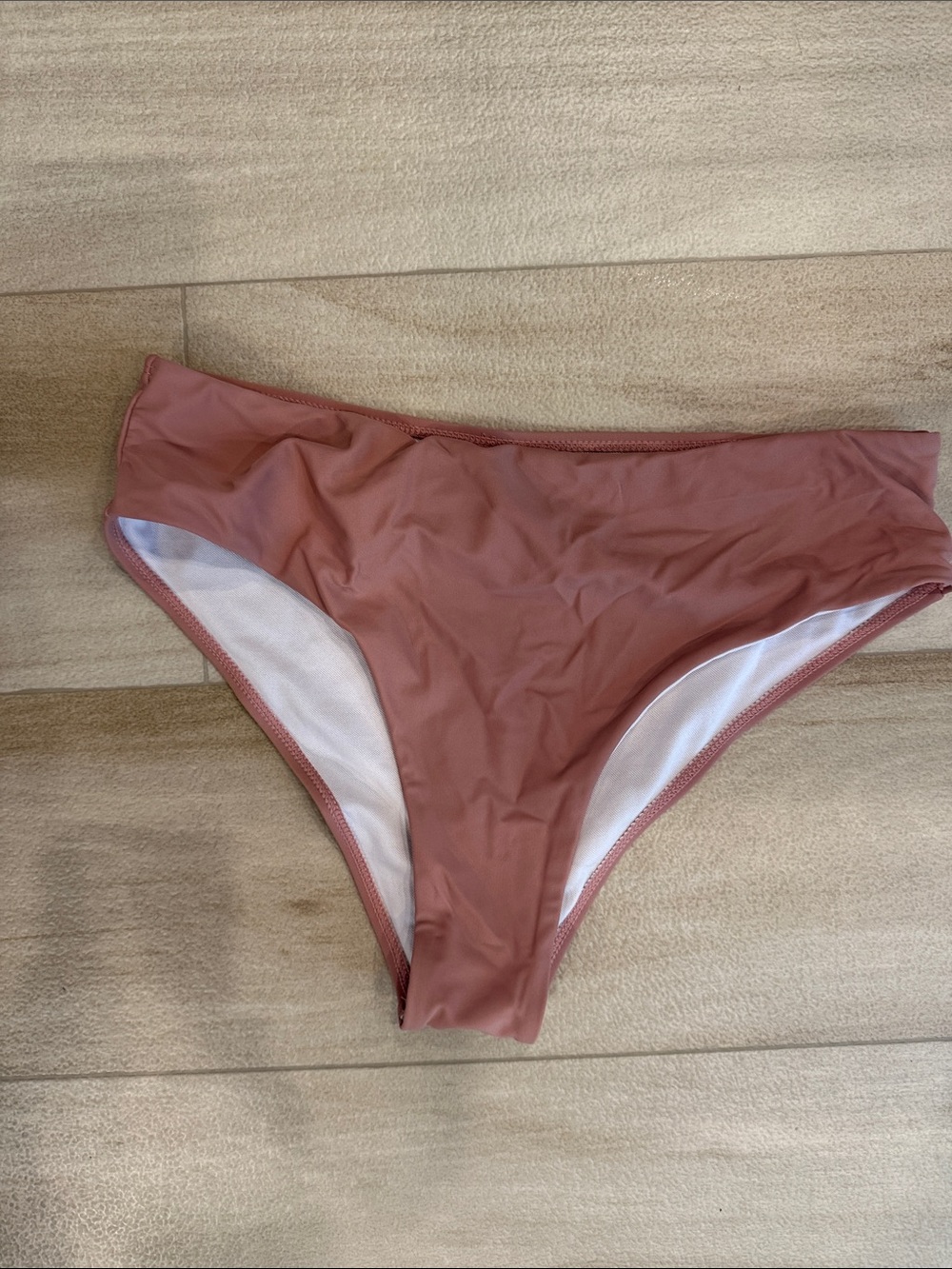 Women’s High-Cut Bikini Bottom in Dusty Rose